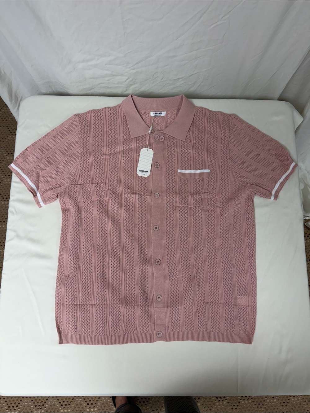 BNWT Coofandy Men’s Knit Polo Short Sleeved Shirt With Collar Size XL